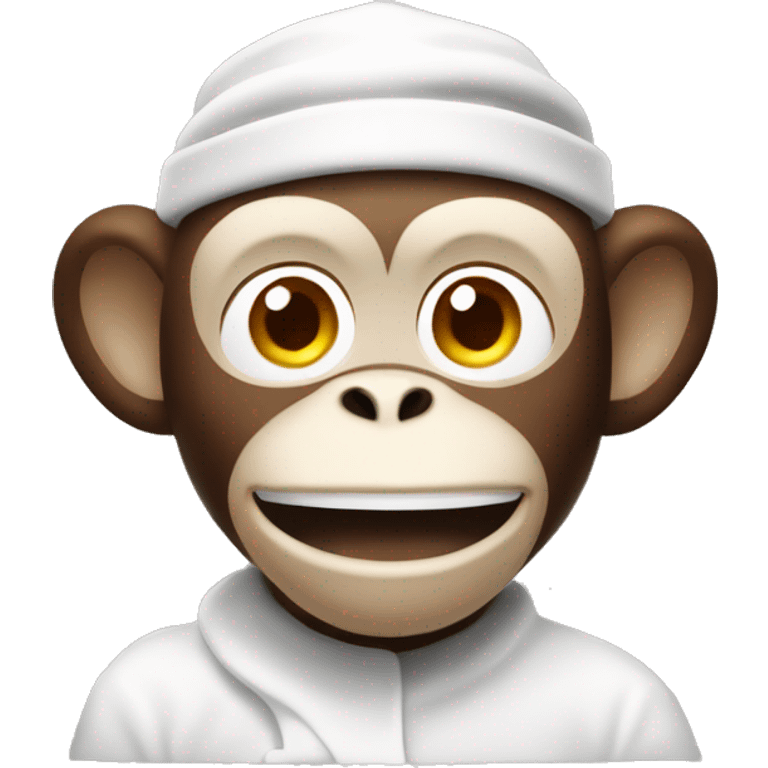 monkey with rows of white baking soda emoji