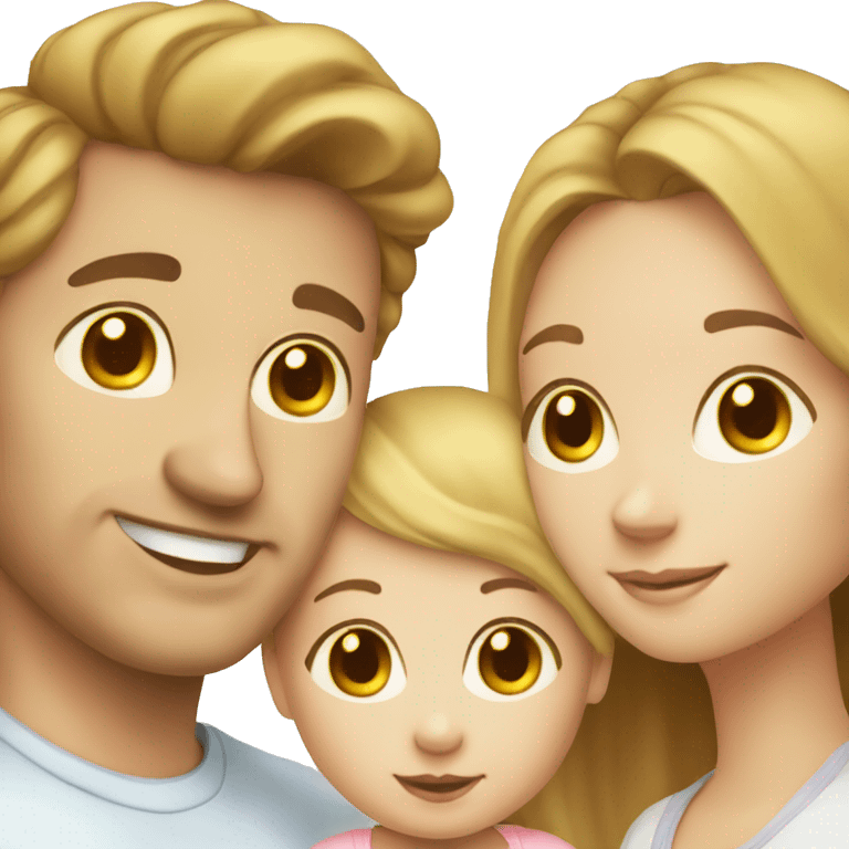 Family of 3- mum,White-dad,White-newborn girl emoji