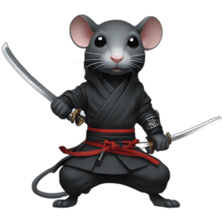 ninja rat with katana emoji