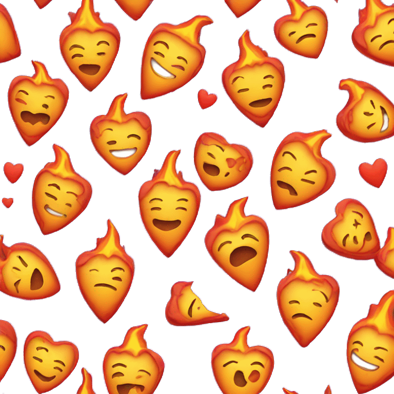 Broken heart with volcano and smile emoji