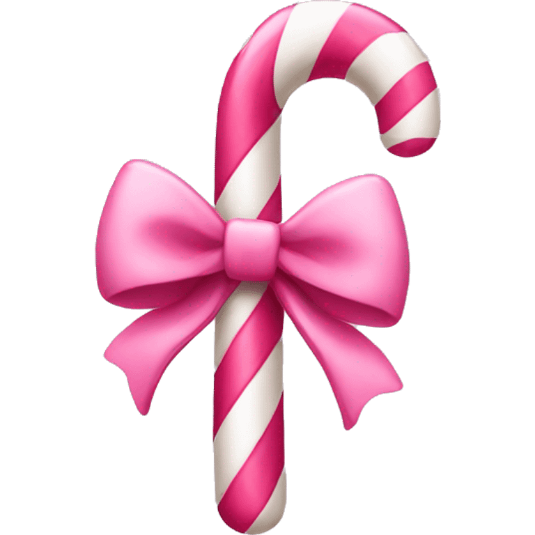 Pink candy cane with a bow  emoji