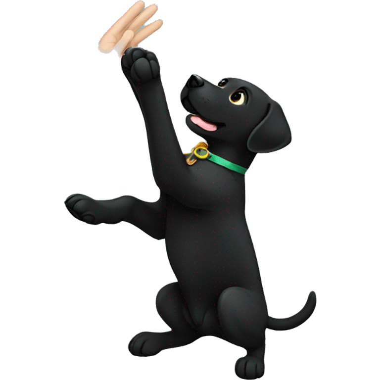 black labrador puppy high five emoji