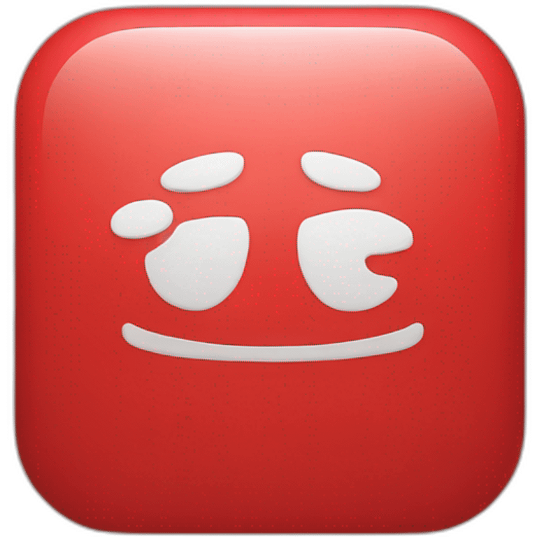 red logo with video play icon emoji