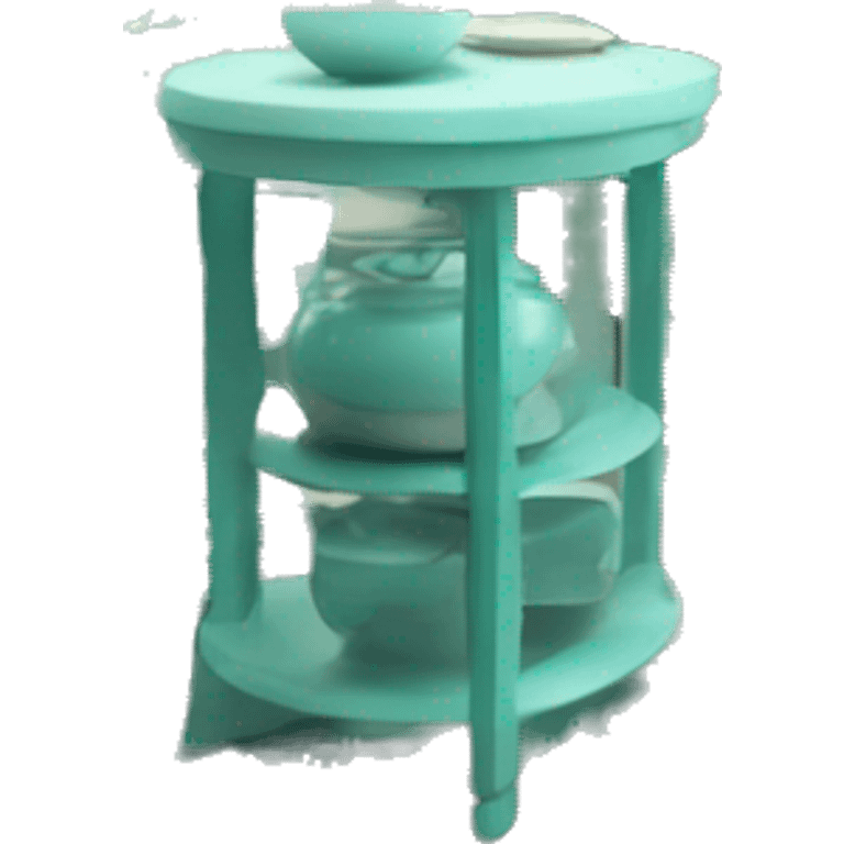 Realistic isolated tiffany blue vintage retro kitchen  emoji