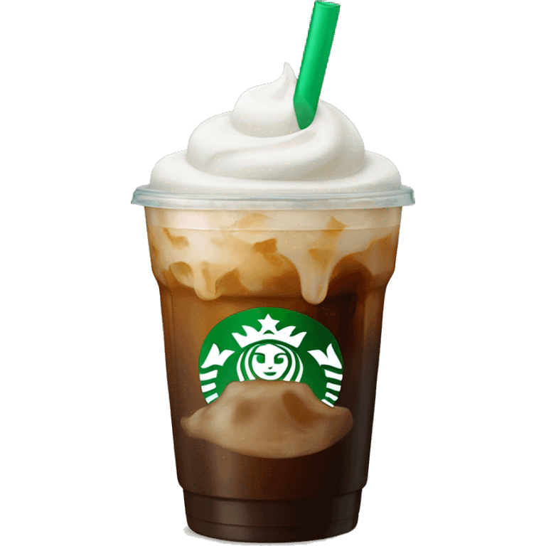 Starbuck ice coffee with ice cubes emoji