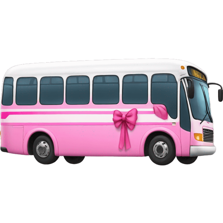 bus with a pink bow  emoji