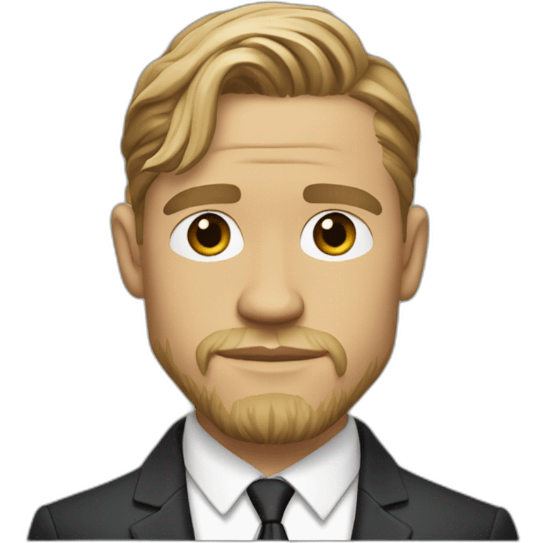 charlie hunnam cartoon wearing suit emoji