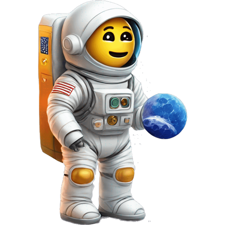 small bitcoin robot moon profit astronaut emoji