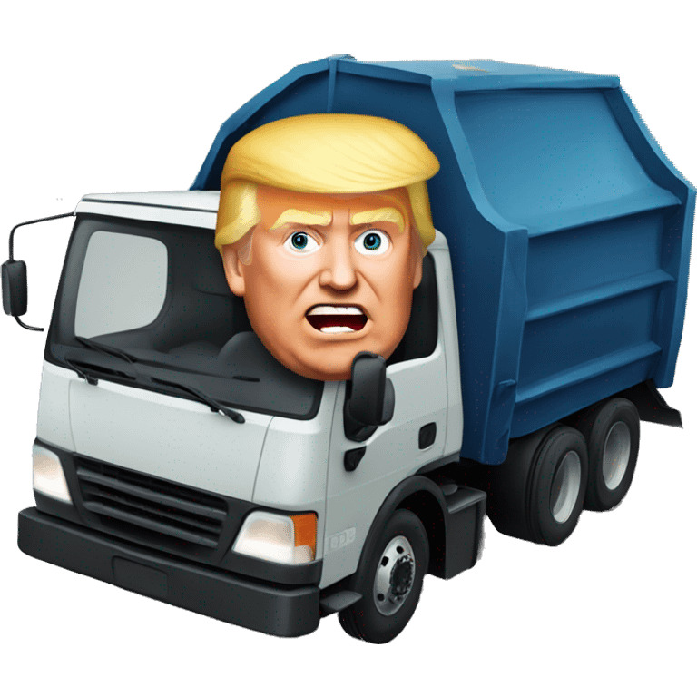 Donald Trump driving a garbage truck emoji