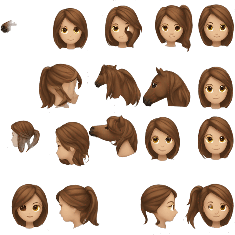 Horse rider/ girl/ brown hair emoji