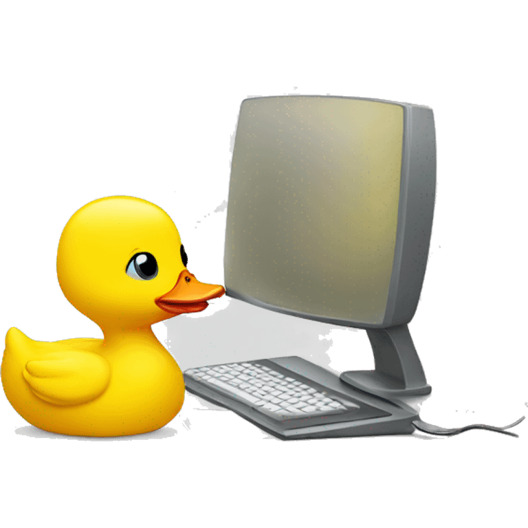 Yellow duck writing on a computer  emoji