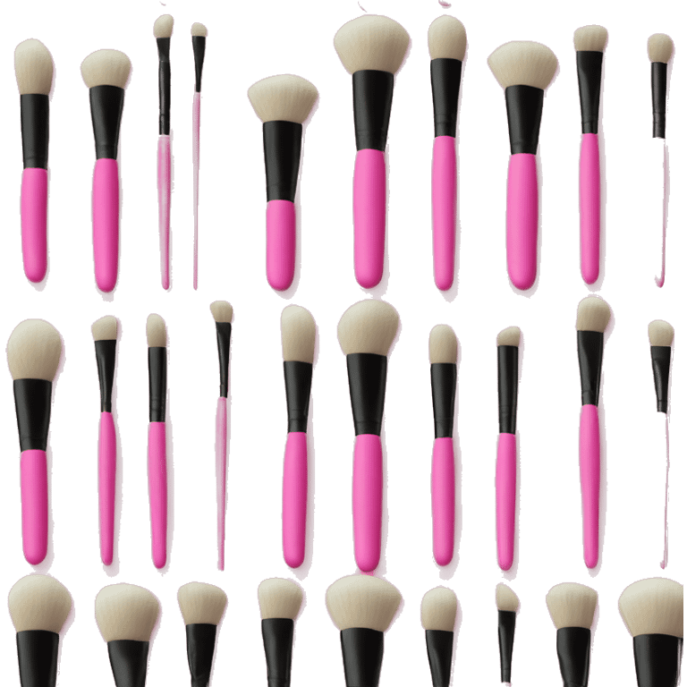 make up brushes in pink  emoji