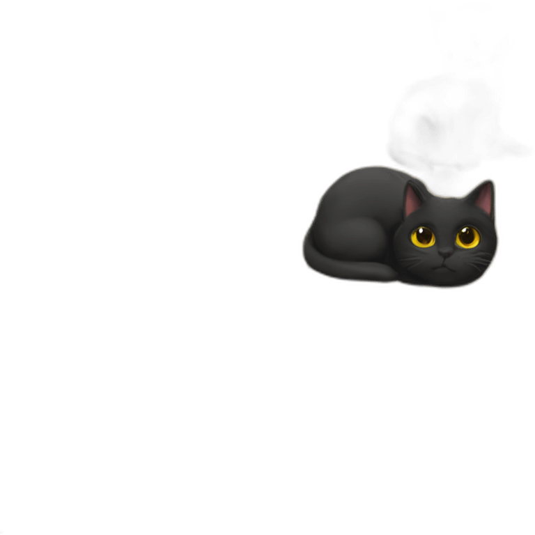 Black persa cat un a yellow wing sofá emoji