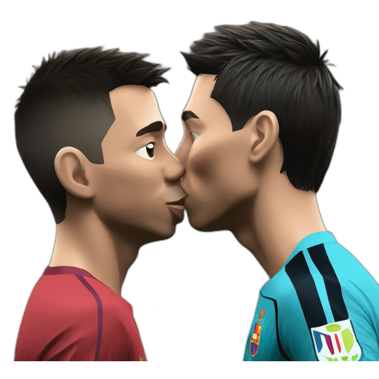 Kissing messi and ronaldo emoji