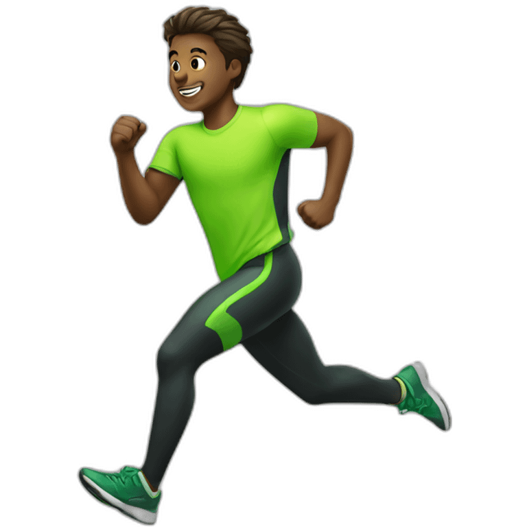 Green-highlighter boy running emoji