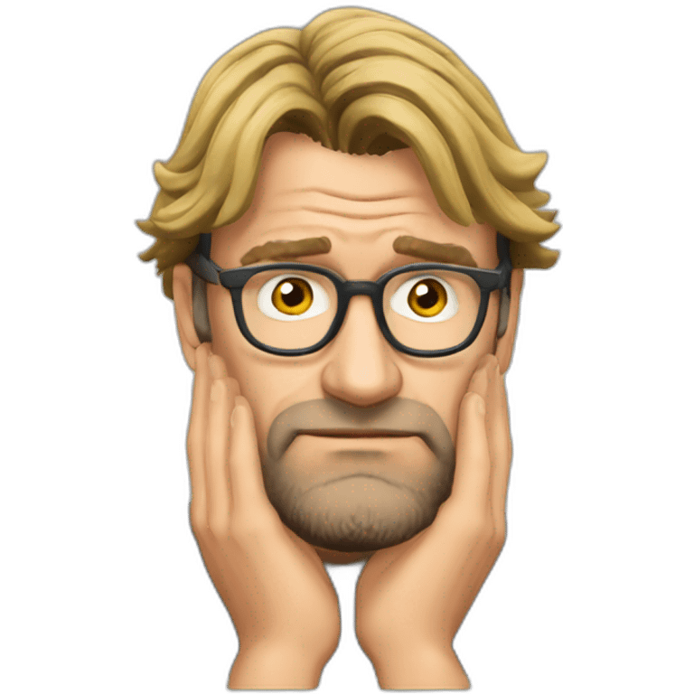 jurgen klopp resting head on hands emoji