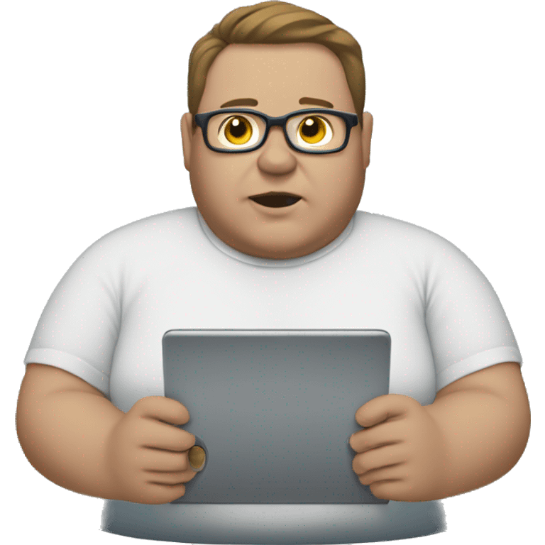 Fat guy with technology/databa emoji