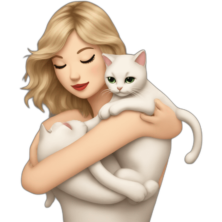 Taylor Swift hugging cat emoji