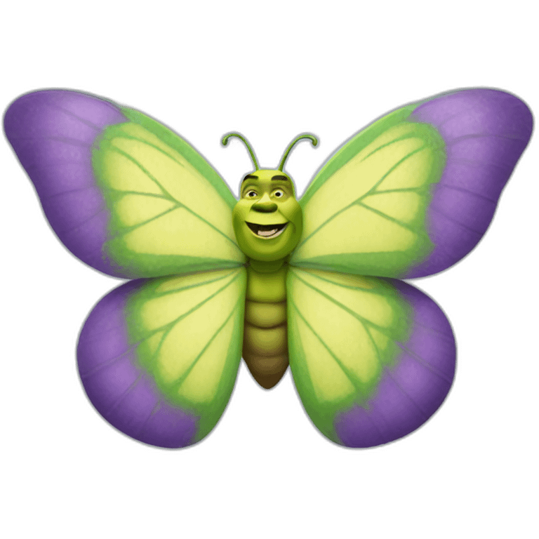 Shrek on a butter fly emoji