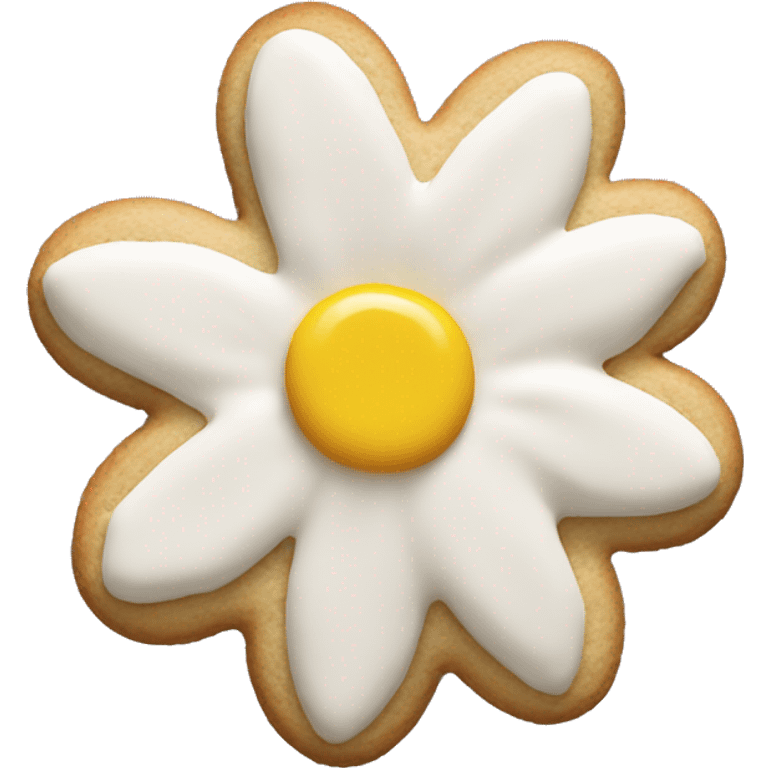 Realistic flower shaped cookie with frosting.  emoji