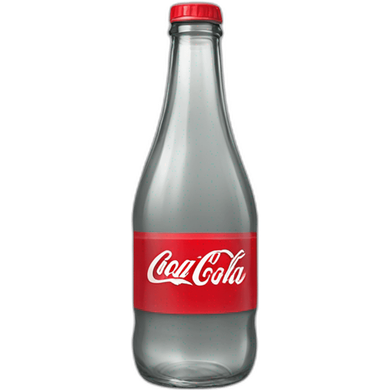 classic clear glass coke bottle on gray background  emoji