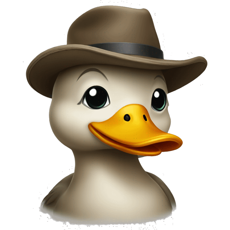 Duck wearing hat emoji