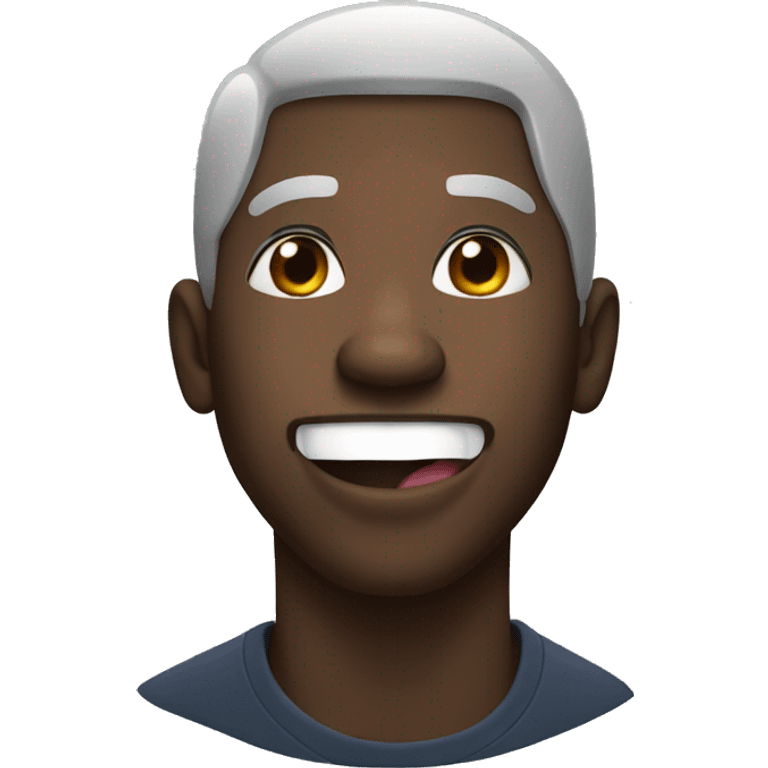 Black man looking with tongue out emoji