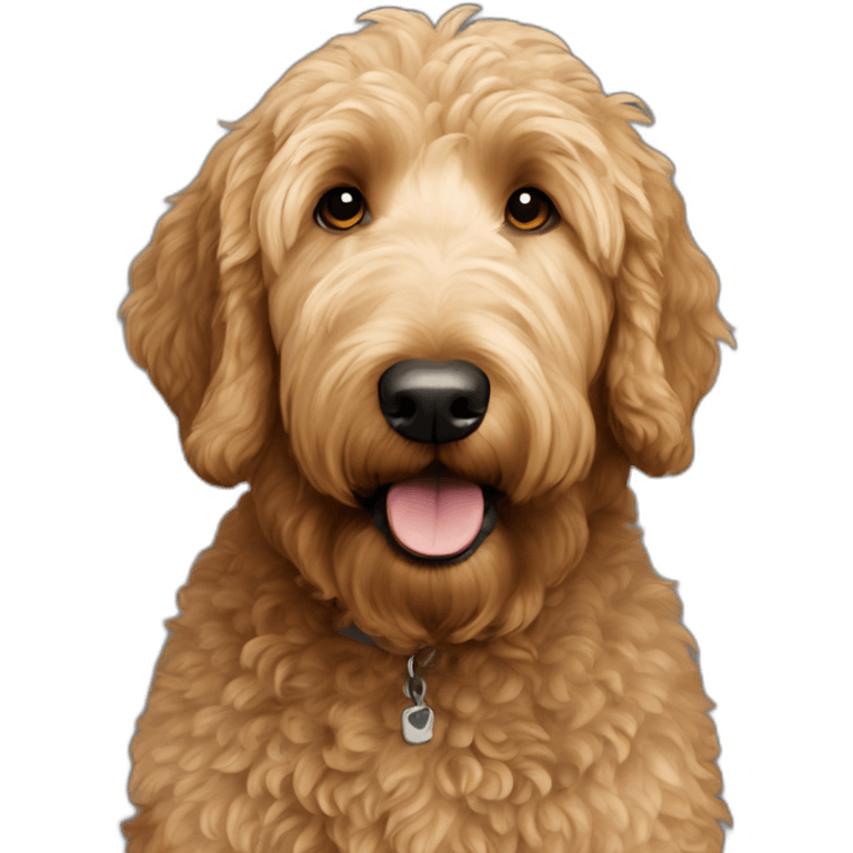 Light brown golden doodle wearing vision pro emoji