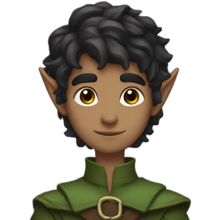 dark choppy hair introvert elf ranger attractive male emoji