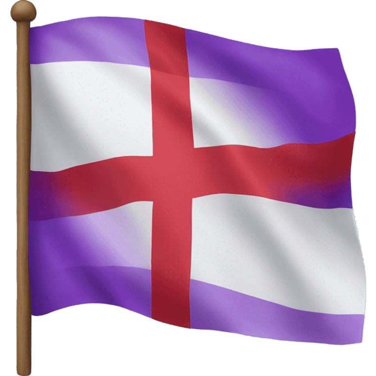 create the ice land flag emoji but the red cross is purple emoji