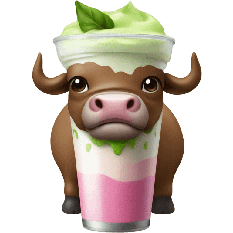 Bull with a smoothie emoji