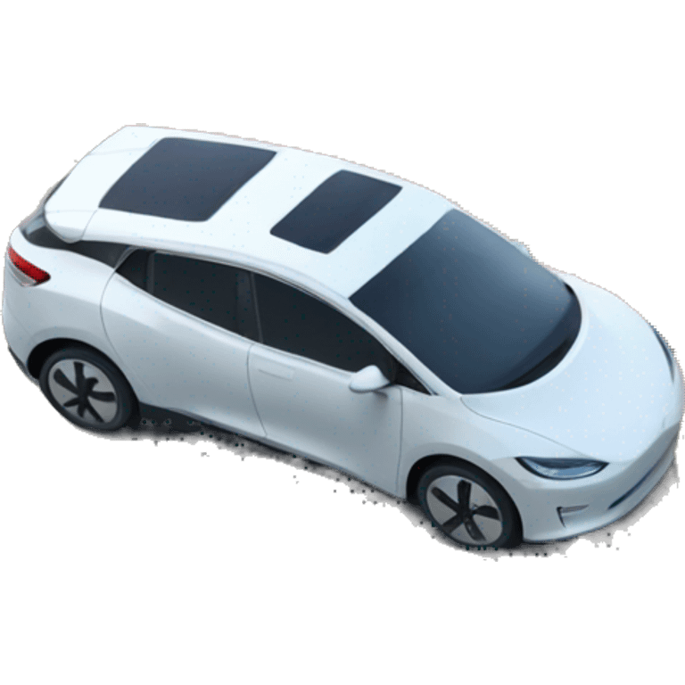 electric vehicle next to a solar panel emoji