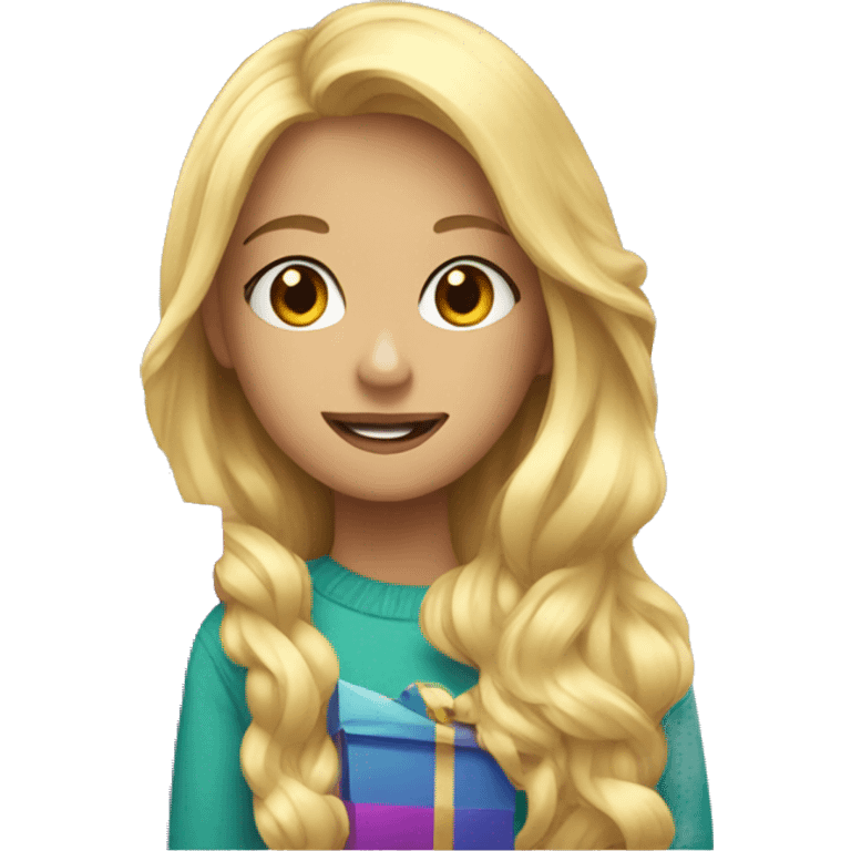 Blond girl with presents  emoji