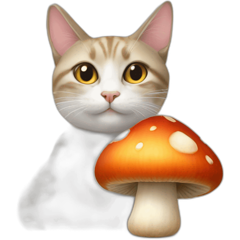 Cat and mushroom emoji