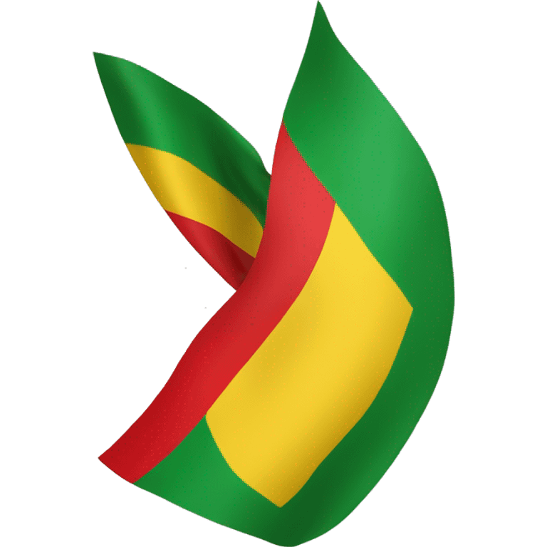 Create a flag yellow, red and green with kalinago symbol peace emoji