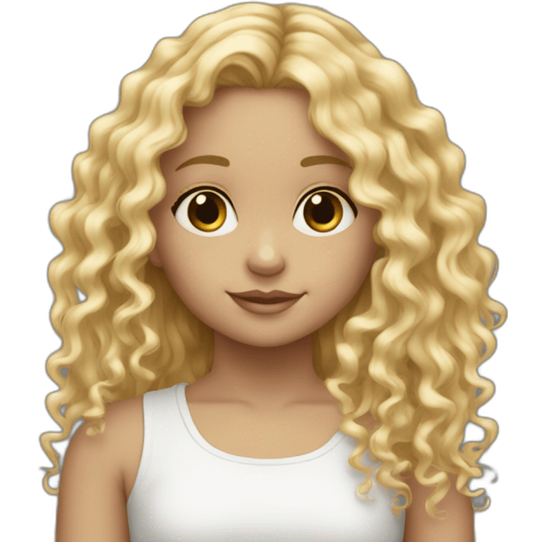 white little girl curly blonde long hair emoji