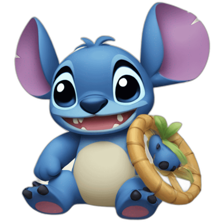 Stitch a la plage Disney emoji