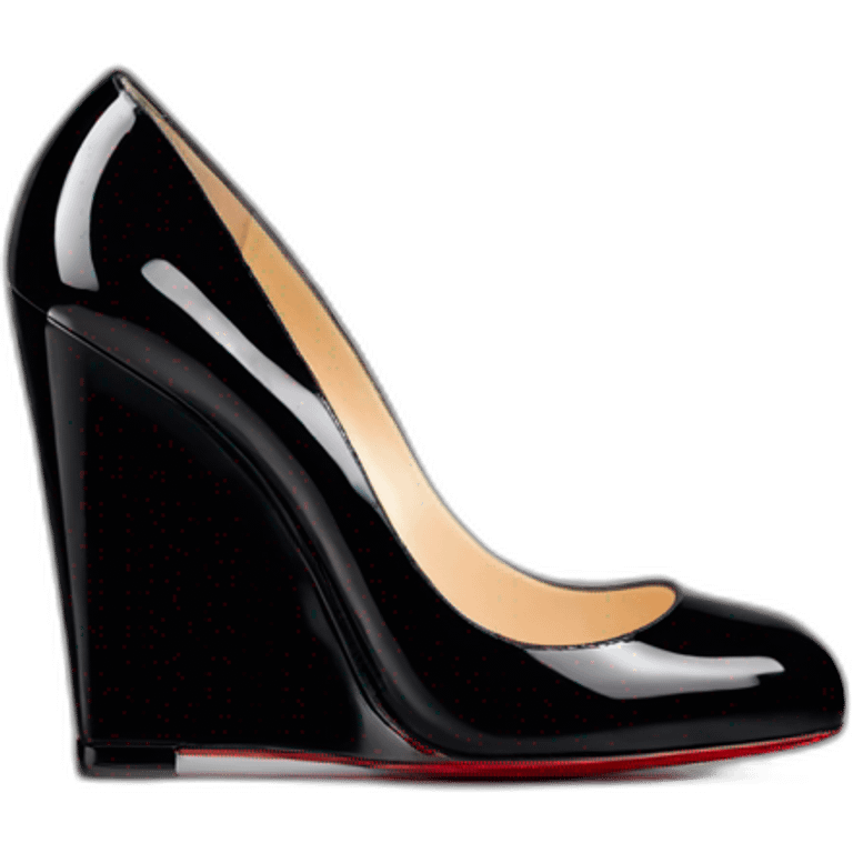 WEDGE heel LOUBOUTIN black PATENT emoji