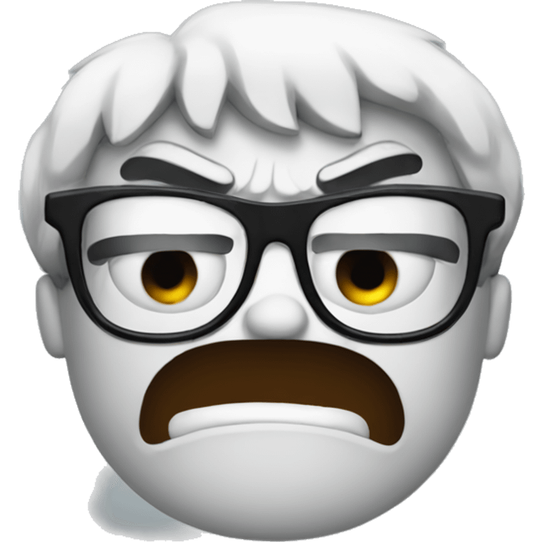 Angry emoji with glasses emoji