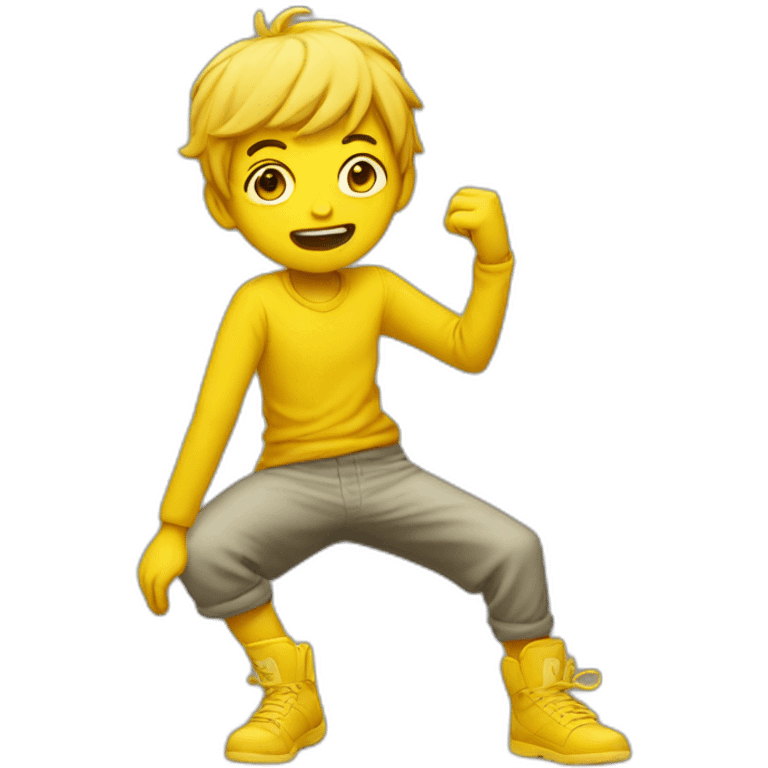 a yellow boy make a dab emoji