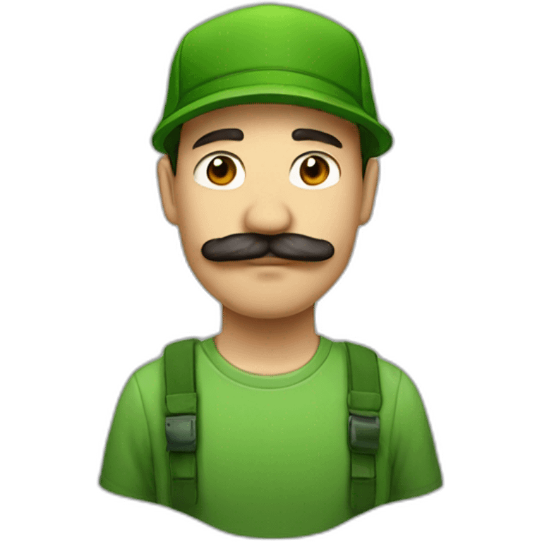 Man with a mostach and gorra verde emoji