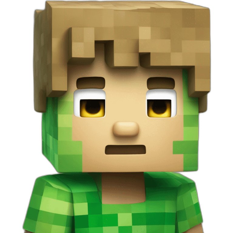 Minecraft Steve as creeper emoji