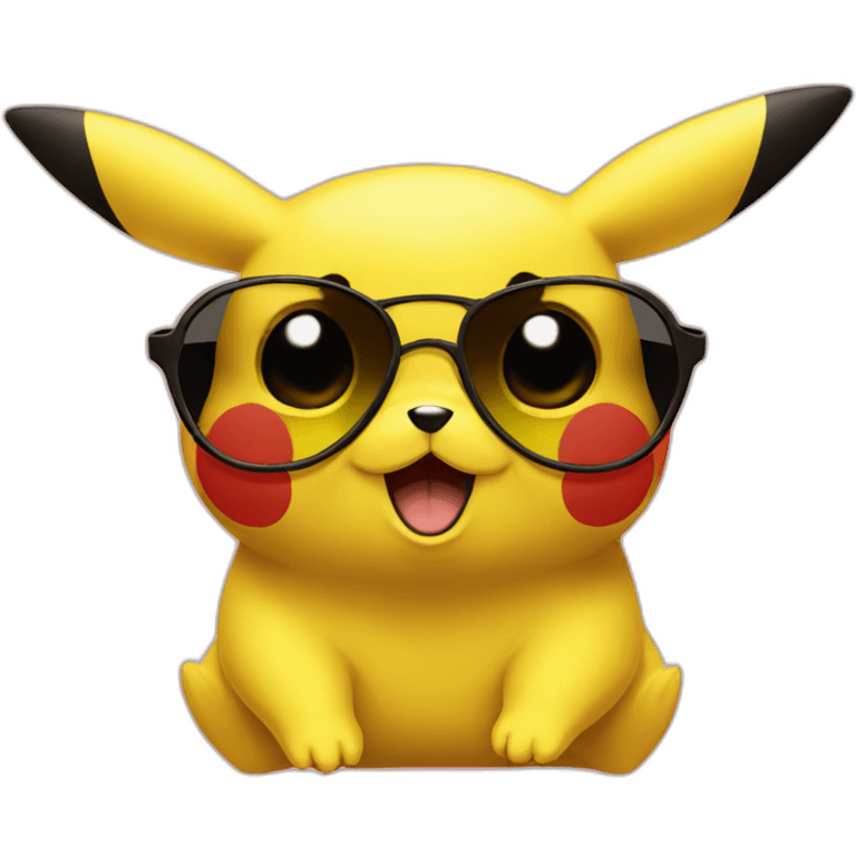 Pikachu with sunglasses emoji