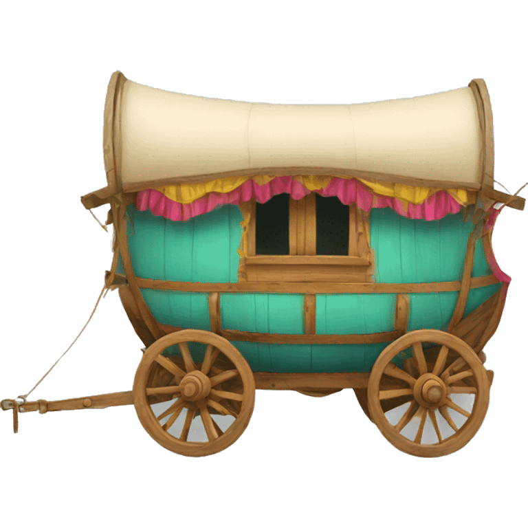 Traditional gypsy wagon colorful emoji