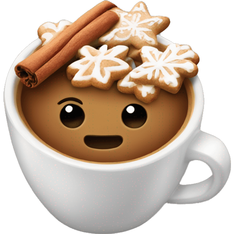 Cinnamon coffee with gingerbread  emoji