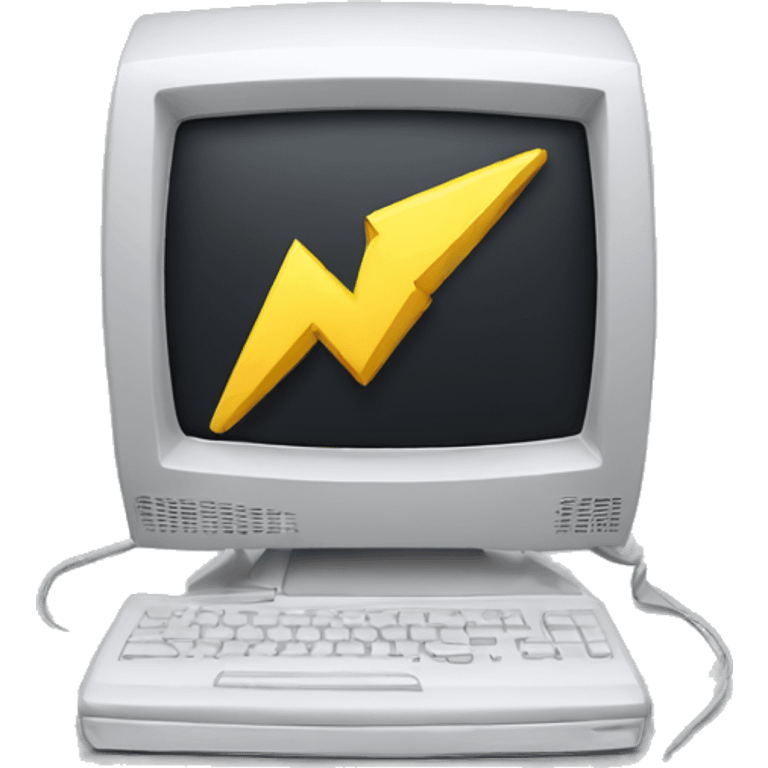 a computer with a lightning bolt emoji