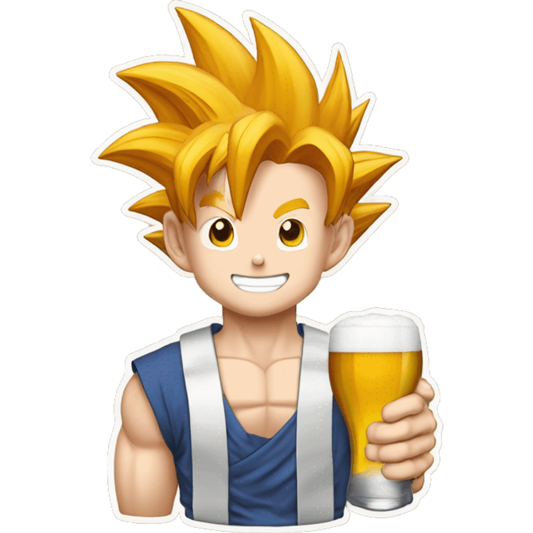 son Goku qui bois une bière emoji