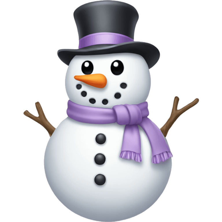 Snowman with a lilac bow emoji