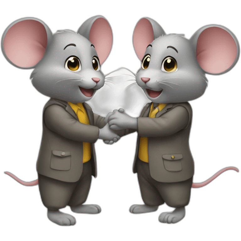 two mouses handshake emoji