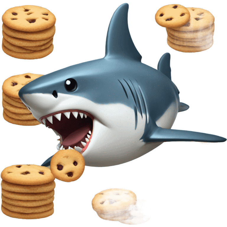 A shark eating cookies  emoji